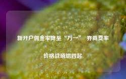 新开户佣金率降至“万一”  券商费率价格战硝烟四起