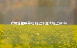 威瑞信盘中异动 临近午盘大幅上涨5.00%